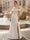 A-Line/Princess Evening Dress Satin Off-The-Shoulder Sleeveless Floor-Length Formal Dresses With Polka Dots Split Side Wedding Guest