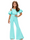 Hot Pink Girls Prom Jumpsuits Elastic Satin Off-The-Shoulder Short Puff Sleeves with Beaded Neckline and Waist Band