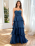 A-Line/Princess Corset Prom Dress Ruffled Strapless Floor-Length