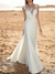Mermaid Wedding Dresses Wedding Beach Chiffon Floor-length Open Back V-Neck Sleeveless Court Train Bridal Gowns With Appliques