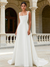 A-Line Simple Formal Wedding Dresses Square Neck White Satin Open Back