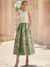 A-Line Cocktail Dress Elegant Jacquard Floral Dress Sleeveless Boat Neck with Pocket Floral Wedding Guest Dress