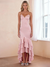 Sheath/Column Simple Prom Dresses Strapless Sleeveless Ankle Length Satin Dress With Ruffles