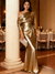 Mermaid Velvet Evening Gown Christmas Party Floor Length One Shoulder Long Sleeves Elegant Formal Dress
