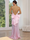 Sheath/Column Pink Prom Dresses Satin Spaghetti Straps Sleeveless Floor-length With Back Bows