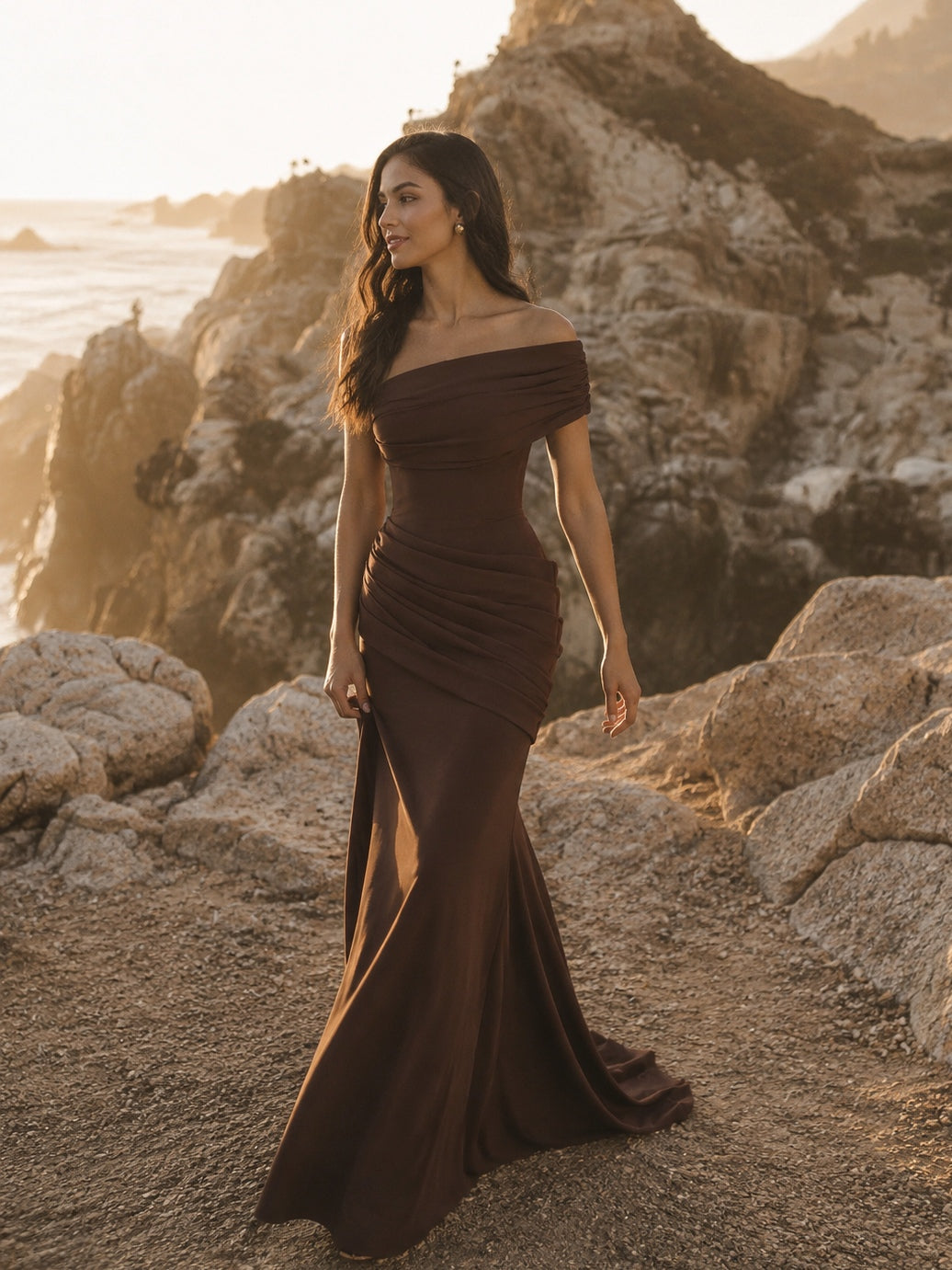 one sleeve dresses for prom One-Shoulder Mermaid Sexy Long Sleeve Prom Dress, FC4386