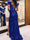 Sheath/Column Prom Dress Off-the-Shoulder V-Neck  High Split Floor-Length Sparkle Dress Formal Party Sequins Dress with Feather&Appliques