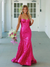 Trumpet/Mermaid Sequins Prom Dress Basque Waist Spaghetti Straps Floor-Length Long Sparkle Corset Prom Dress Evening Dress