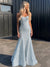 Trumpet/Mermaid Sequins Prom Dress Basque Waist Spaghetti Straps Floor-Length Long Sparkle Corset Prom Dress Evening Dress