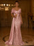 Sequin Mermaid / Trumpet Evening Gown Elegant Dress Formal Wedding Floor Length Sleeveless Off Shoulder Sequined