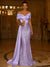 Sequin Mermaid / Trumpet Evening Gown Elegant Dress Formal Wedding Floor Length Sleeveless Off Shoulder Sequined