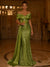 Sequin Mermaid / Trumpet Evening Gown Elegant Dress Formal Wedding Floor Length Sleeveless Off Shoulder Sequined