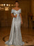 Sequin Mermaid / Trumpet Evening Gown Elegant Dress Formal Wedding Floor Length Sleeveless Off Shoulder Sequined