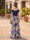 A Line/Princess Evening Dresses V-Neck Short Sleeves Floor Length Floral With Flower Ruched Mother of the Bride Dresses