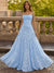 Pink A-Line Prom Dresses Lace Floral Spaghetti Straps Long Wedding Guest Dress Floor Length