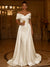 Sequin Mermaid / Trumpet Evening Gown With Detachable Overskirt Elegant Dress Formal Wedding Floor Length Short Sleeves Off Shoulder Sequined