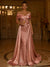 Sequin Mermaid / Trumpet Evening Gown With Detachable Overskirt Elegant Dress Formal Wedding Floor Length Short Sleeves Off Shoulder Sequined