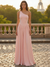 A Line/Princesses Prom Dresses Chiffon One Shoulder Floor-Length Formal Dress With Basque Waist