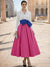 A-Line/Princess Cocktail Dress Shirt Collar V Neck Long Sleeves Colorblock Mother Of The Bride Dresses United States 250th Anniversary