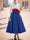 A-Line/Princess Cocktail Dress Shirt Collar V Neck Long Sleeves Colorblock Mother Of The Bride Dresses United States 250th Anniversary