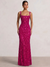 Trumpet/Mermaid Long Prom Dress Spaghetti Straps Floor-Length Long Sparkle Corset Prom Dress Evening Dress With Beads Sequins