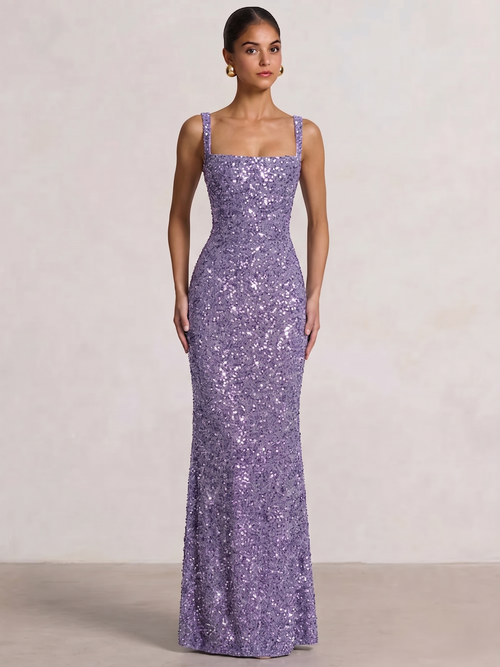 Trumpet/Mermaid Long Prom Dress Spaghetti Straps Floor-Length Long Sparkle Corset Prom Dress Evening Dress With Beads Sequins