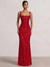 Trumpet/Mermaid Long Prom Dress Spaghetti Straps Floor-Length Long Sparkle Corset Prom Dress Evening Dress With Beads Sequins