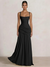 A Line/Princesses Prom Dresses Ruched Chiffon Spaghetti Straps Floor-Length Formal Dress Wedding Guest