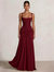 A Line/Princesses Prom Dresses Ruched Chiffon Spaghetti Straps Floor-Length Formal Dress Wedding Guest