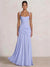 A Line/Princesses Prom Dresses Ruched Chiffon Spaghetti Straps Floor-Length Formal Dress Wedding Guest