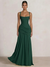 A Line/Princesses Prom Dresses Ruched Chiffon Spaghetti Straps Floor-Length Formal Dress Wedding Guest