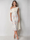 Sheath Cocktail Dress Elegant Floral Embroidery Dress Tea Length One Shoulder Wedding Guest Dress with Pocket Cape