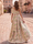 Sheath/Column Evening Dress Jacquard One-Shoulder Sleeveless Ankle-Length Mother Of The Bride Dress With Back Bow Floral Overskirt
