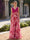 A Line/Princess Evening Dresses V Neck Sleevesless Floor Length Floral Prints With Flower Ruched Mother of the Bride Dresses