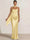 Sheath Column Wedding Guest Dresses Long Prom Corset Ruched Dress Floor-Length Long Satin Evening Dress With Detachable Scarf