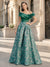 A-Line/Princess Elegant Evening Dresses Jacquard Sleeveless Floor-Length One-Shoulder With Feather Ruched Wedding Guest