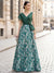 A-Line/Princess Mother Of The Bride Dresses Elegant Evening Dresses Jacquard Sleeveless Floor-Length V-Neck Bowknot On Regular Straps Wedding Guest