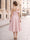 A-Line/Princess Elegant Evening Dresses Cocktail Dresses Jacquard Satin One-Shoulder Off-The-Shoulder Sleeveless Tea-Length Zipper Wedding Guest