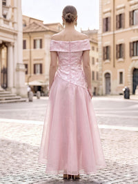 A-Line/Princess Cocktail Dresses Jacquard Chiffon Off-The-Shoulder Sleeveless Asymmetrical Zipper Ruffles Ruched Wedding Guest