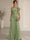 Trumpet/Mermaid Evening Gown Elegant Off The Shoulder Floral Chiffon Formal Dresses Olive Green Ruched Maxi Dresses