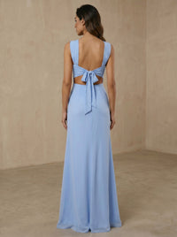 Sheath Formal Dresses Chiffon Halter Neck Sleeves Floor-length With Ruched Maxi Chiffon Wedding Guest Dress
