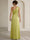 Sheath Formal Dress One Shoulder Floor Lenght Chiffon Sleeveless Ruched Wedding Guest Dress Ruffles