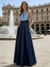 A-Line Evening Gown Elegant Dress Floor Length Sleeveless V Neck with Pocket