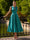 A-Line/Princesses Elegant Cocktail Dress Satin Dress Tea-Length Sleeveless Deep V Neck Cocktail Formal Dress