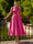 A-Line/Princesses Elegant Cocktail Dress Satin Dress Tea-Length Sleeveless Deep V Neck Cocktail Formal Dress