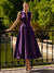 A-Line/Princesses Elegant Cocktail Dress Satin Dress Tea-Length Sleeveless Deep V Neck Cocktail Formal Dress