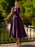 A-Line/Princesses Elegant Cocktail Dress Satin Dress Tea-Length Sleeveless Deep V Neck Cocktail Formal Dress