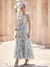 A-Line/Princesses Elegant Cocktail Floral Formal Dress Ankle Length Sleeveless Scoop Neck with Corset