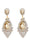 Formal Alloy Rhinestone Tear Drop Shaped Champagne Earrings