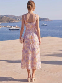 Sheath Cocktail Dress Elegant Floral Applique Dress Tea Length Wedding Guest Dress